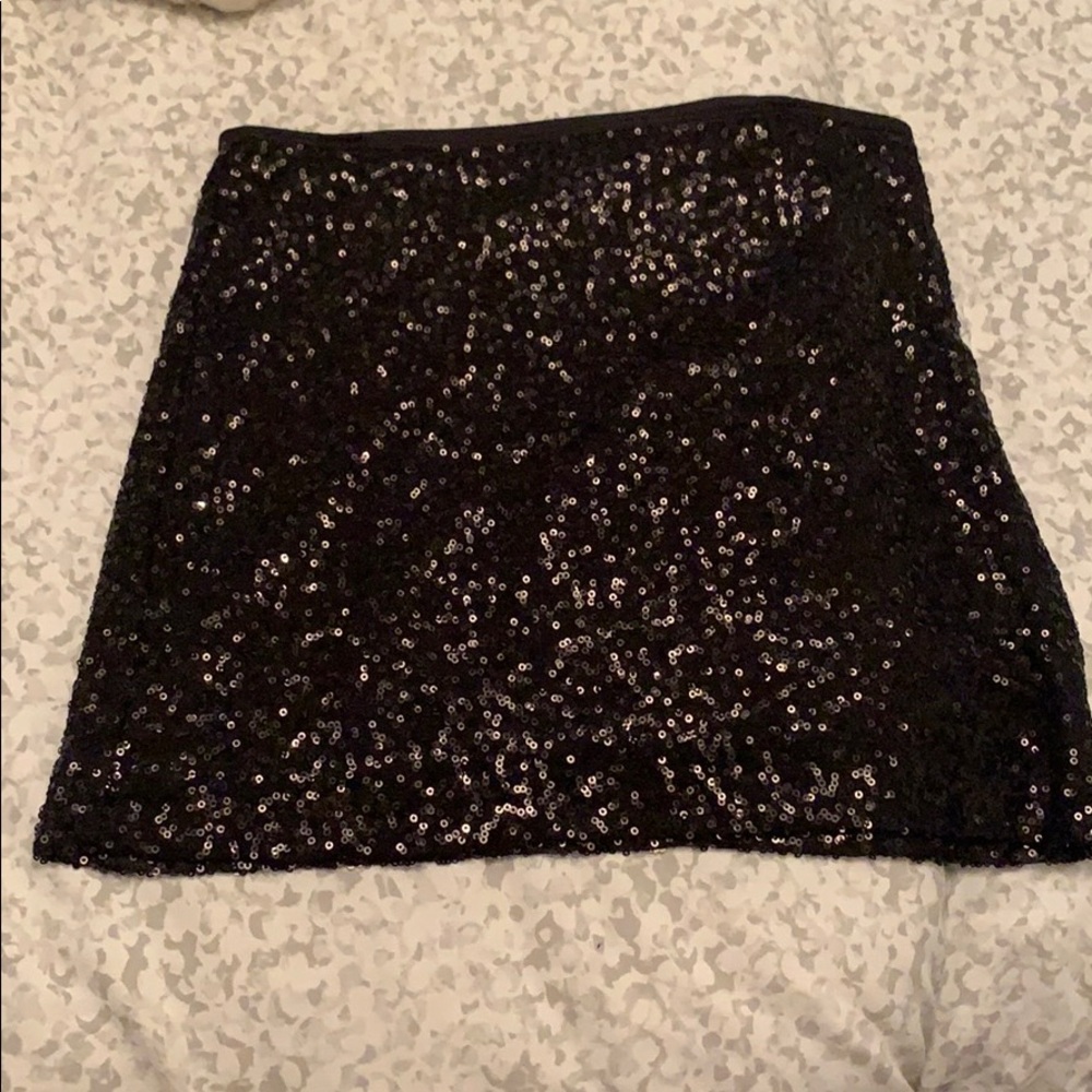 Black sequin mini skirt